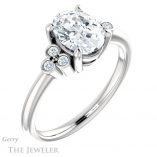 Oval Shaped Forever One Moissanite Engagement Ring #GTJ1172-oval-fo-w 4 Oval Shaped Forever One Moissanite Engagement Ring #GTJ1172-oval-fo-w