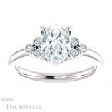 Oval Shaped Forever One Moissanite Engagement Ring #GTJ1172-oval-fo-w 1 Oval Shaped Forever One Moissanite Engagement Ring #GTJ1172-oval-fo-w