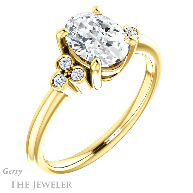 Oval Shaped Forever One Moissanite Engagement Ring #GTJ1172-oval-fo-y