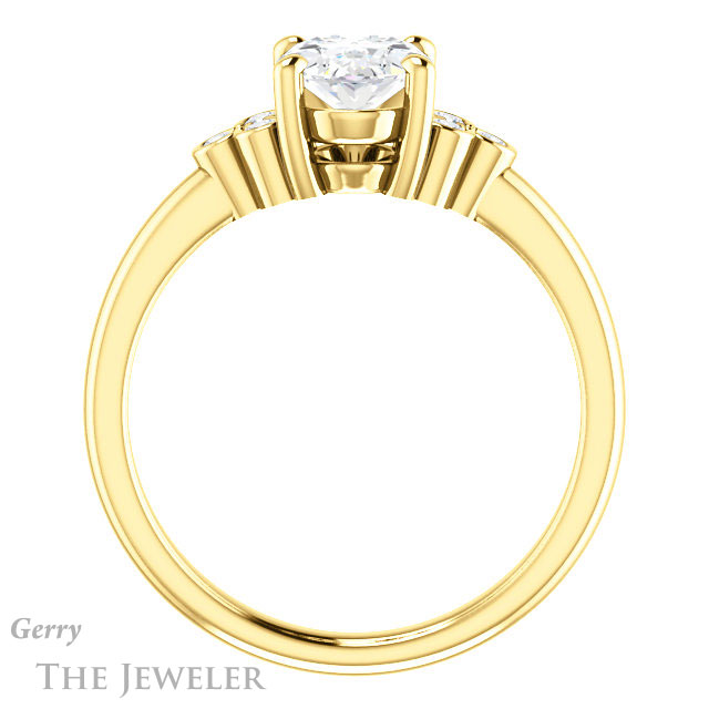 Oval Shaped Forever One Moissanite Engagement Ring #GTJ1172-oval-fo-y