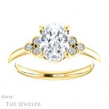 Oval Shaped Forever One Moissanite Engagement Ring #GTJ1172-oval-fo-y