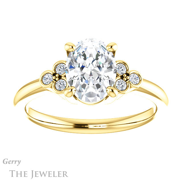 Oval Shaped Forever One Moissanite Engagement Ring #GTJ1172-oval-fo-y