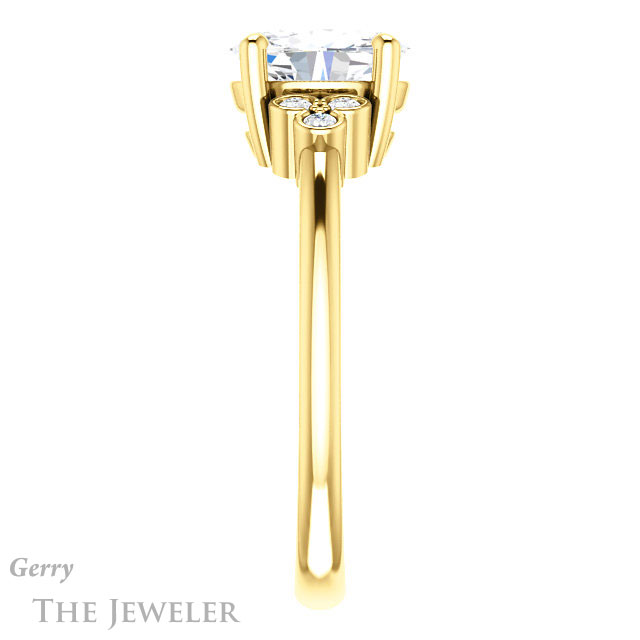 Oval Shaped Forever One Moissanite Engagement Ring #GTJ1172-oval-fo-y