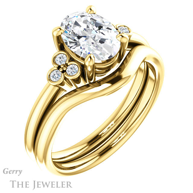 Oval Shaped Forever One Moissanite Engagement Ring #GTJ1172-oval-fo-y