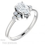 Pear Shaped Forever One Moissanite Engagement Ring #GTJ1172-pear-fb-w 4 Pear Shaped Forever Brilliant Moissanite Engagement Ring #GTJ1172-pear-fb-w