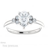 Pear Shaped Forever One Moissanite Engagement Ring #GTJ1172-pear-fb-w 1 Pear Shaped Forever Brilliant Moissanite Engagement Ring #GTJ1172-pear-fb-w