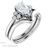 Pear Shaped Forever One Moissanite Engagement Ring #GTJ1172-pear-fb-w 6 Pear Shaped Forever Brilliant Moissanite Engagement Ring #GTJ1172-pear-fb-w