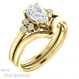 Pear Shaped Forever One Moissanite Engagement Ring #GTJ1172-pear-fb-y 6 Pear Shaped Forever Brilliant Moissanite Engagement Ring #GTJ1172-pear-fb-y
