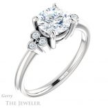 Round Cut Forever One Moissanite Engagement Ring #GTJ1172-round-fo-w 4 Round Cut Forever One Moissanite Engagement Ring #GTJ1172-round-fo-w