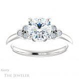 Round Cut Forever One Moissanite Engagement Ring #GTJ1172-round-fo-w 1 Round Cut Forever One Moissanite Engagement Ring #GTJ1172-round-fo-w