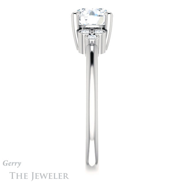 Round Cut Forever One Moissanite Engagement Ring #GTJ1172-round-fo-w 3 Round Cut Forever One Moissanite Engagement Ring #GTJ1172-round-fo-w