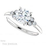 Round Cut Forever One Moissanite Engagement Ring #GTJ1172-round-fo-w 5 Round Cut Forever One Moissanite Engagement Ring #GTJ1172-round-fo-w