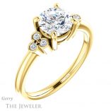 Round Cut Forever One Moissanite Engagement Ring #GTJ1172-round-fo-y 4 Round Cut Forever One Moissanite Engagement Ring #GTJ1172-round-fo-y