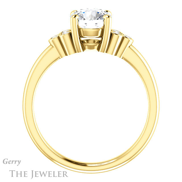 Round Cut Forever One Moissanite Engagement Ring #GTJ1172-round-fo-y 2 Round Cut Forever One Moissanite Engagement Ring #GTJ1172-round-fo-y