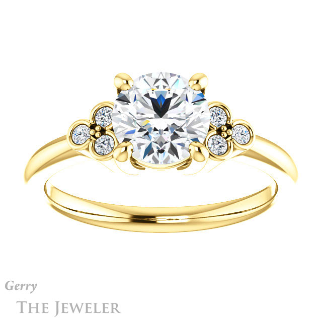 Round Cut Forever One Moissanite Engagement Ring #GTJ1172-round-fo-y 1 Round Cut Forever One Moissanite Engagement Ring #GTJ1172-round-fo-y