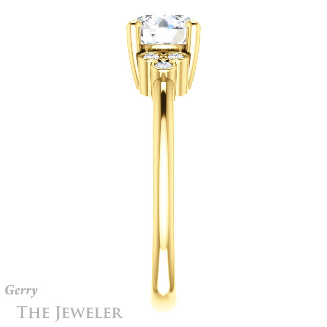 Round Cut Forever One Moissanite Engagement Ring #GTJ1172-round-fo-y 3 Round Cut Forever One Moissanite Engagement Ring #GTJ1172-round-fo-y