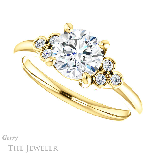 Round Cut Forever One Moissanite Engagement Ring #GTJ1172-round-fo-y 5 Round Cut Forever One Moissanite Engagement Ring #GTJ1172-round-fo-y