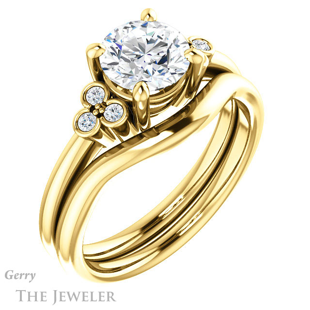 Round Cut Forever One Moissanite Engagement Ring #GTJ1172-round-fo-y 6 Round Cut Forever One Moissanite Engagement Ring #GTJ1172-round-fo-y