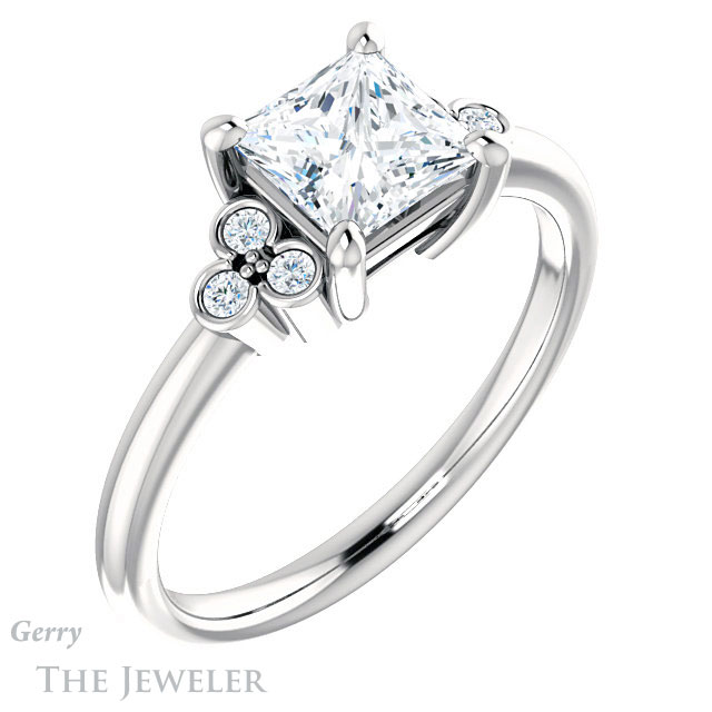 Princess Cut Forever One Moissanite Engagement Ring #GTJ1172-square-fo-w 4 Princess Cut Forever One Moissanite Engagement Ring #GTJ1172-square-fo-w