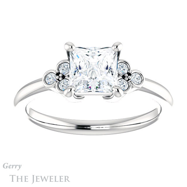 Princess Cut Forever One Moissanite Engagement Ring #GTJ1172-square-fo-w 1 Princess Cut Forever One Moissanite Engagement Ring #GTJ1172-square-fo-w