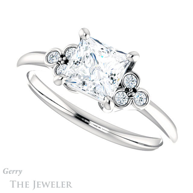 Princess Cut Forever One Moissanite Engagement Ring #GTJ1172-square-fo-w 5 Princess Cut Forever One Moissanite Engagement Ring #GTJ1172-square-fo-w