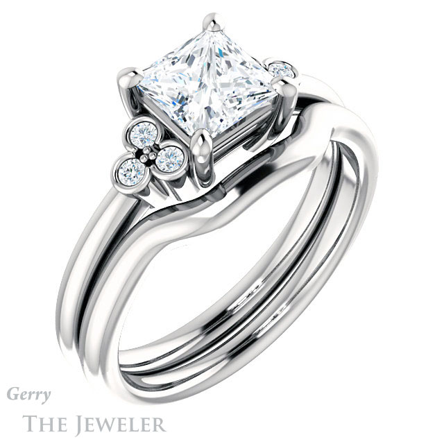 Princess Cut Forever One Moissanite Engagement Ring #GTJ1172-square-fo-w 6 Princess Cut Forever One Moissanite Engagement Ring #GTJ1172-square-fo-w