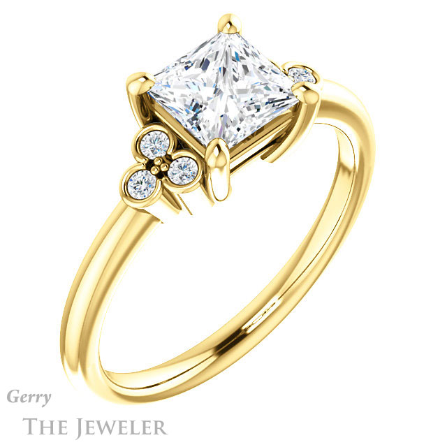 Princess Cut Forever One Moissanite Engagement Ring #GTJ1172-square-fo-y 4 Princess Cut Forever One Moissanite Engagement Ring #GTJ1172-square-fo-y