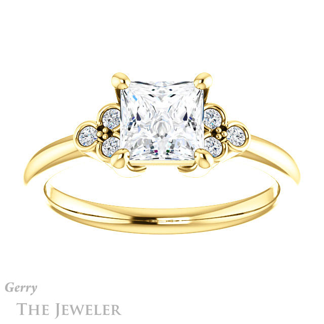 Princess Cut Forever One Moissanite Engagement Ring #GTJ1172-square-fo-y 1 Princess Cut Forever One Moissanite Engagement Ring #GTJ1172-square-fo-y