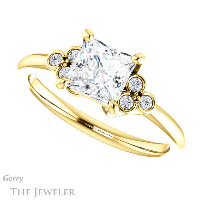Princess Cut Forever One Moissanite Engagement Ring #GTJ1172-square-fo-y 5 Princess Cut Forever One Moissanite Engagement Ring #GTJ1172-square-fo-y