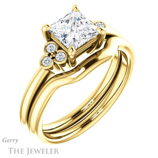 Princess Cut Forever One Moissanite Engagement Ring #GTJ1172-square-fo-y 6 Princess Cut Forever One Moissanite Engagement Ring #GTJ1172-square-fo-y