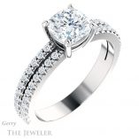Cushion Cut Forever One Moissanite Engagement Ring #GTJ1173-cushion-fo-w