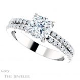 Cushion Cut Forever One Moissanite Engagement Ring #GTJ1173-cushion-fo-w
