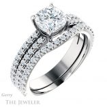 Cushion Cut Forever One Moissanite Engagement Ring #GTJ1173-cushion-fo-w