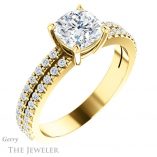 Cushion Cut Forever One Moissanite Engagement Ring #GTJ1173-cushion-fo-y 4 Cushion Cut Forever One Moissanite Engagement Ring #GTJ1173-cushion-fo-y
