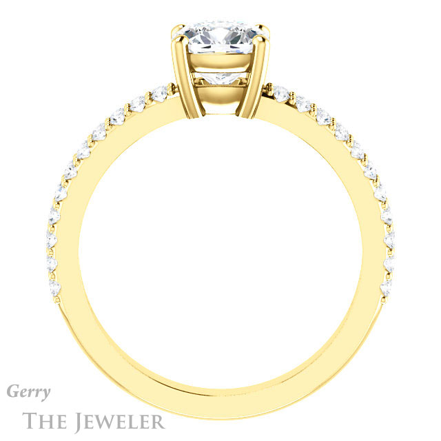 Cushion Cut Forever One Moissanite Engagement Ring #GTJ1173-cushion-fo-y