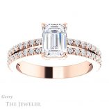 Emerald Cut Forever One Moissanite Engagement Ring #GTJ1173-emerald-fb-r 1 Emerald Cut Forever Brilliant Moissanite Engagement Ring #GTJ1173-emerald-fb-r