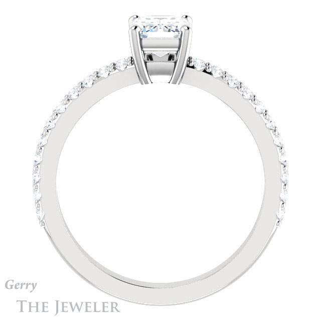 Emerald Cut Forever Brilliant Moissanite Engagement Ring #GTJ1173-emerald-fb-w