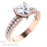 Heart Shaped Forever One Moissanite Engagement Ring #GTJ1173-heart-fb-r 4 Heart Shaped Forever Brilliant Moissanite Engagement Ring #GTJ1173-heart-fb-r