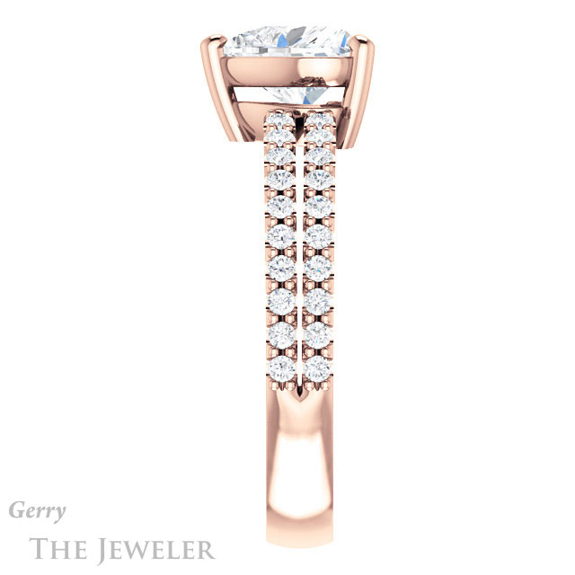 Heart Shaped Forever One Moissanite Engagement Ring #GTJ1173-heart-fb-r 3 Heart Shaped Forever Brilliant Moissanite Engagement Ring #GTJ1173-heart-fb-r