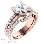 Heart Shaped Forever One Moissanite Engagement Ring #GTJ1173-heart-fb-r 6 Heart Shaped Forever Brilliant Moissanite Engagement Ring #GTJ1173-heart-fb-r