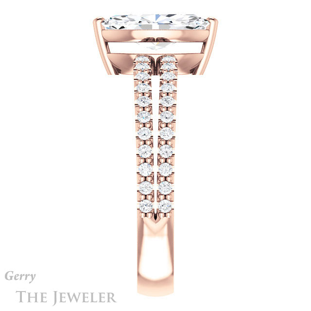 Marquise Cut Forever One Moissanite Engagement Ring #GTJ1173-marquise-fb-r 3 Marquise Cut Forever Brilliant Moissanite Engagement Ring #GTJ1173-marquise-fb-r