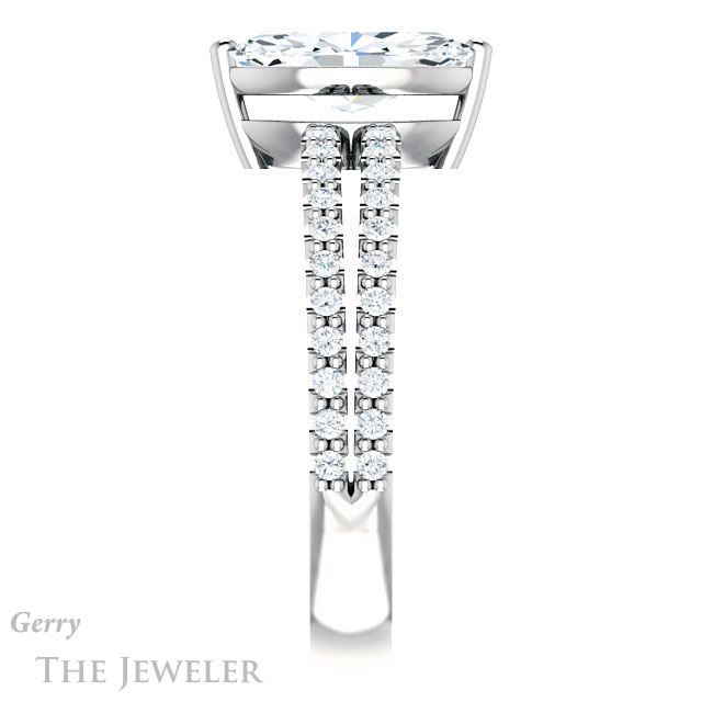 Marquise Cut Forever One Moissanite Engagement Ring #GTJ1173-marquise-fb-w 3 Marquise Cut Forever Brilliant Moissanite Engagement Ring #GTJ1173-marquise-fb-w