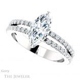 Marquise Cut Forever One Moissanite Engagement Ring #GTJ1173-marquise-fb-w 5 Marquise Cut Forever Brilliant Moissanite Engagement Ring #GTJ1173-marquise-fb-w