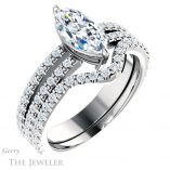 Marquise Cut Forever One Moissanite Engagement Ring #GTJ1173-marquise-fb-w 6 Marquise Cut Forever Brilliant Moissanite Engagement Ring #GTJ1173-marquise-fb-w