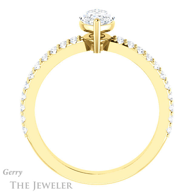 Marquise Cut Forever One Moissanite Engagement Ring #GTJ1173-marquise-fb-y 2 Marquise Cut Forever Brilliant Moissanite Engagement Ring #GTJ1173-marquise-fb-y