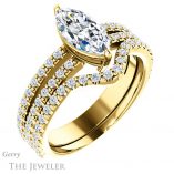 Marquise Cut Forever One Moissanite Engagement Ring #GTJ1173-marquise-fb-y 6 Marquise Cut Forever Brilliant Moissanite Engagement Ring #GTJ1173-marquise-fb-y