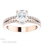 Oval Shaped Forever One Moissanite Engagement Ring #GTJ1173-oval-fo-r