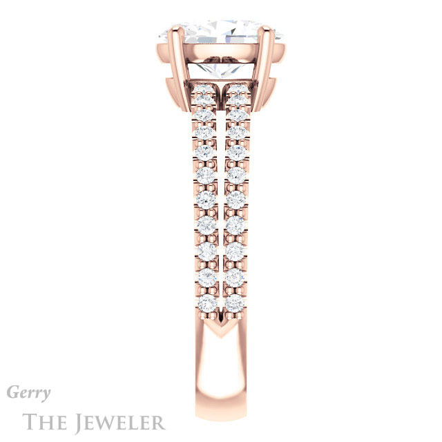 Oval Shaped Forever One Moissanite Engagement Ring #GTJ1173-oval-fo-r