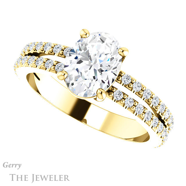 Oval Shaped Forever One Moissanite Engagement Ring #GTJ1173-oval-fo-y 5 Oval Shaped Forever One Moissanite Engagement Ring #GTJ1173-oval-fo-y