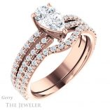 Pear Shaped Forever One Moissanite Engagement Ring #GTJ1173-pear-fb-r 6 Pear Shaped Forever Brilliant Moissanite Engagement Ring #GTJ1173-pear-fb-r